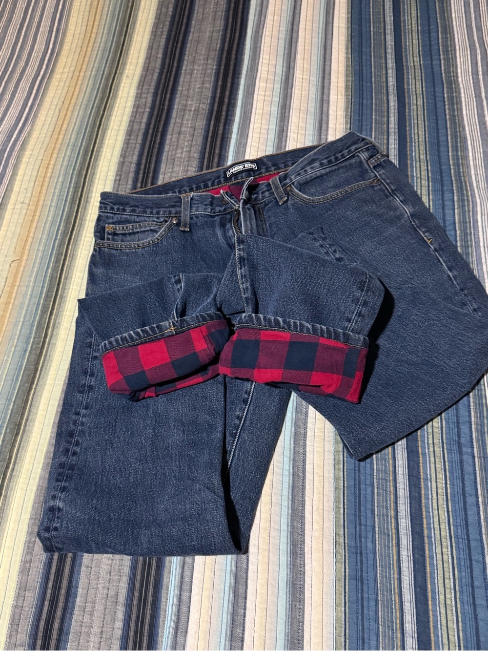Lands End flannel lined jeans 32x34